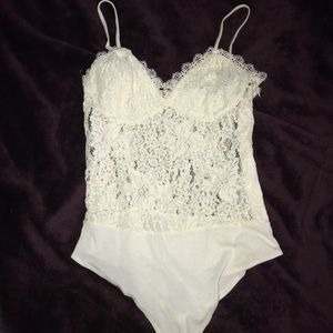 White lace bodysuit